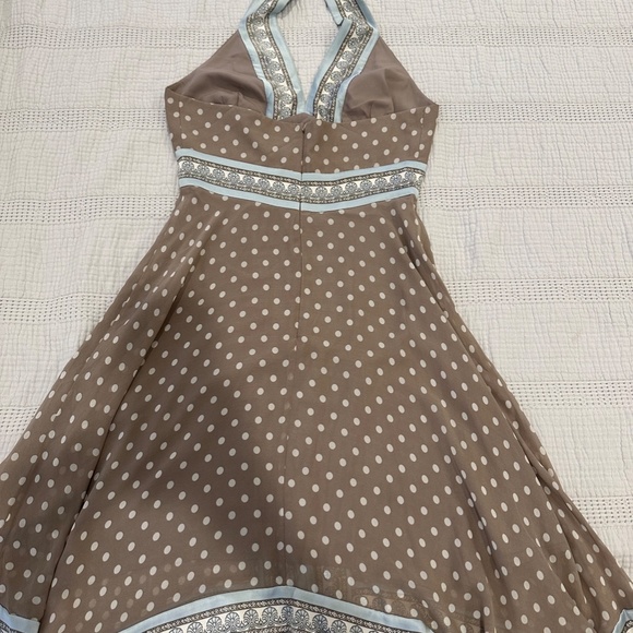BCBGMAXAZRIA Halter neck silk dress in polka dots - Picture 3 of 9
